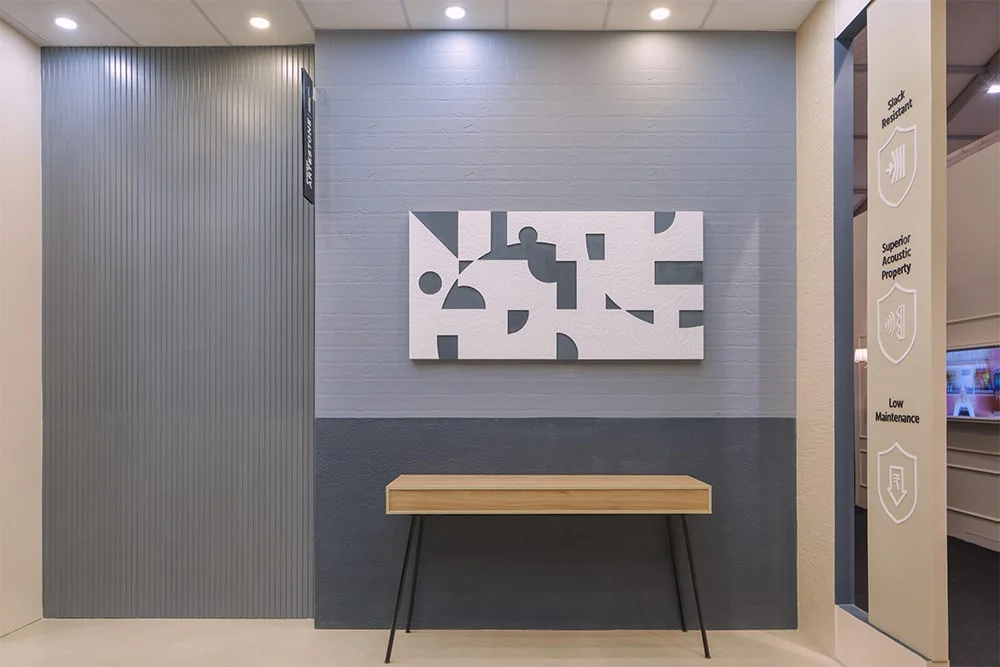 Beautiful wall board panels in office with small table | Everest Industries
