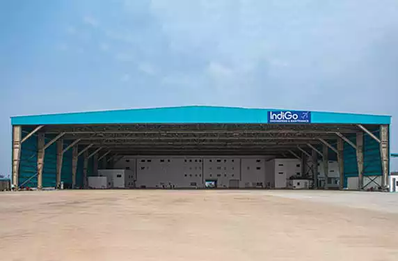 Everest Industries PEB infrastructure solution for Indigo aircarft hangar